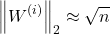 spectral norm proportional to root n